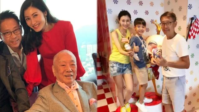 李嘉欣到富豪飯?zhí)眠^節(jié) 一家三口手牽手太有愛